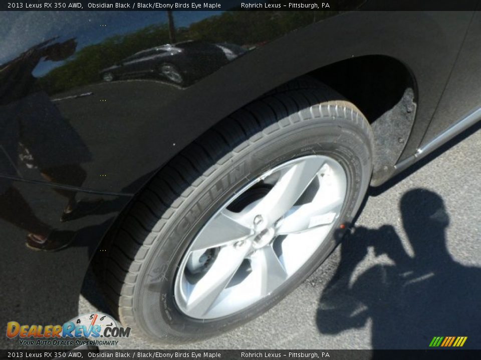 2013 Lexus RX 350 AWD Obsidian Black / Black/Ebony Birds Eye Maple Photo #9