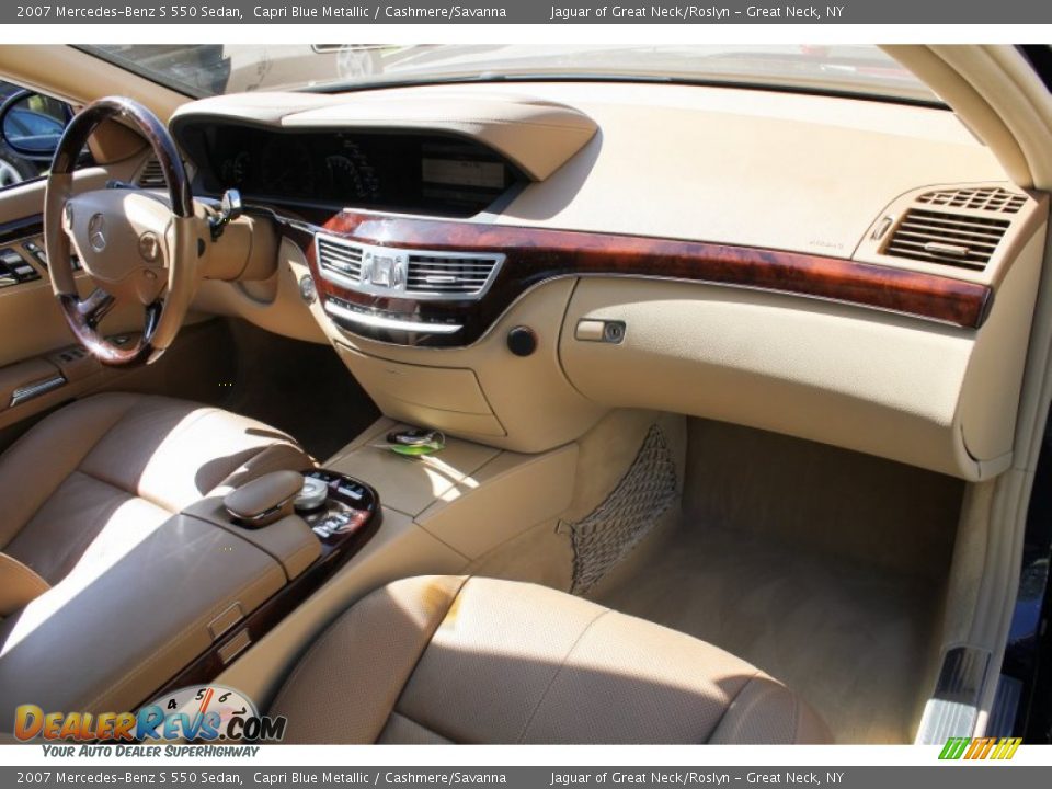 2007 Mercedes-Benz S 550 Sedan Capri Blue Metallic / Cashmere/Savanna Photo #11