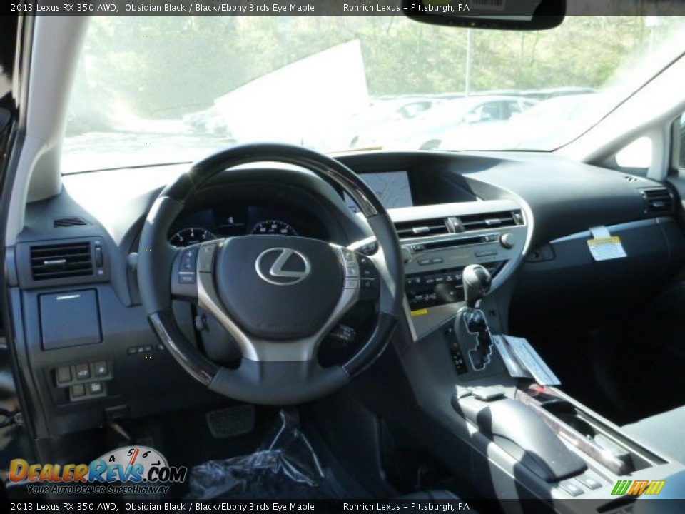 2013 Lexus RX 350 AWD Obsidian Black / Black/Ebony Birds Eye Maple Photo #12
