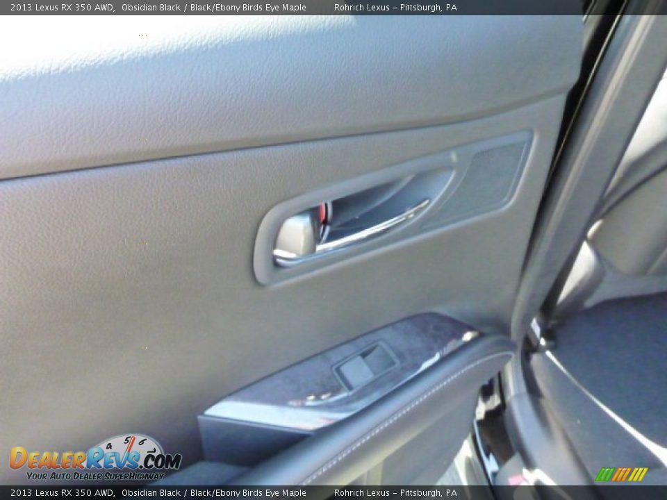 2013 Lexus RX 350 AWD Obsidian Black / Black/Ebony Birds Eye Maple Photo #13