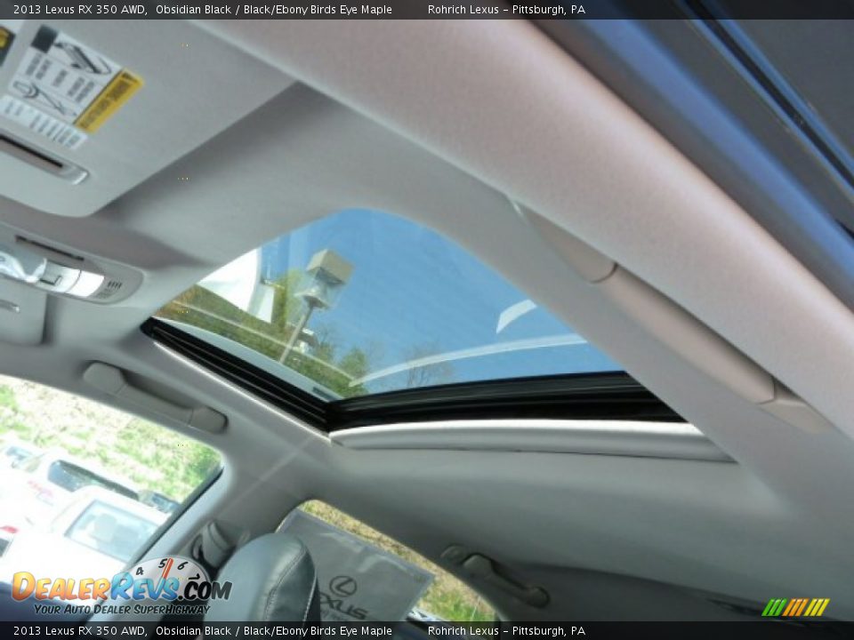 2013 Lexus RX 350 AWD Obsidian Black / Black/Ebony Birds Eye Maple Photo #15