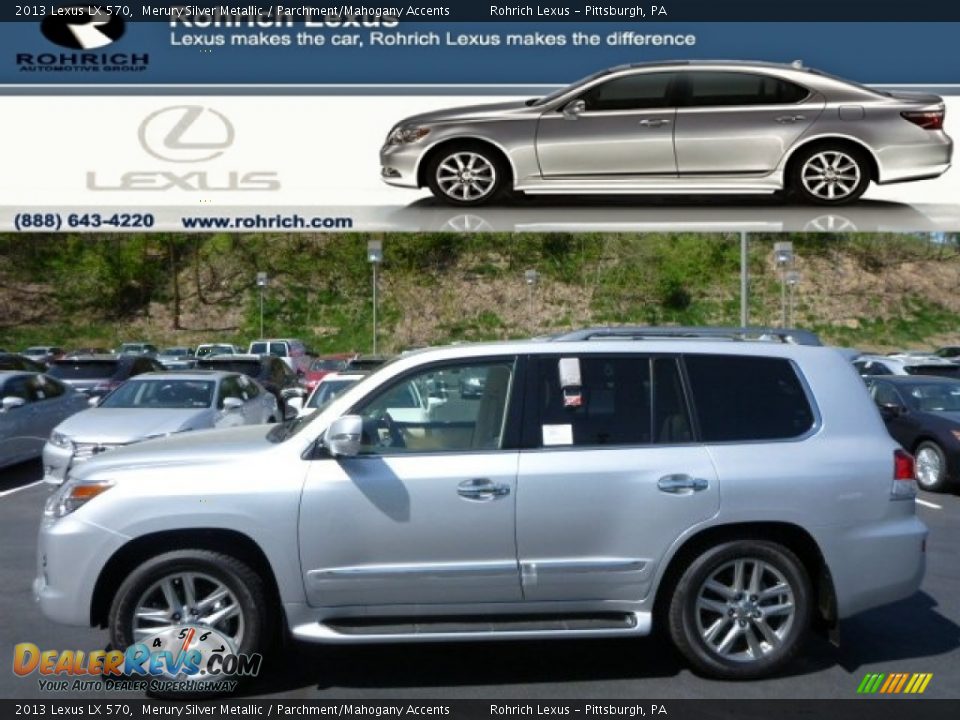 2013 Lexus LX 570 Merury Silver Metallic / Parchment/Mahogany Accents Photo #1
