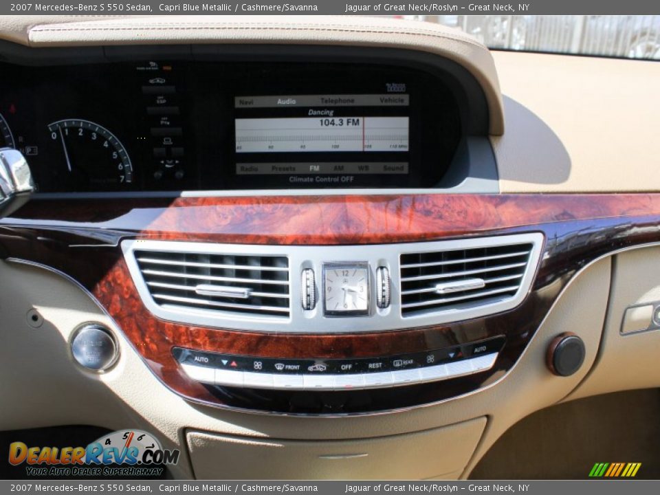 2007 Mercedes-Benz S 550 Sedan Capri Blue Metallic / Cashmere/Savanna Photo #21