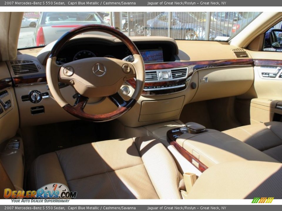 2007 Mercedes-Benz S 550 Sedan Capri Blue Metallic / Cashmere/Savanna Photo #26