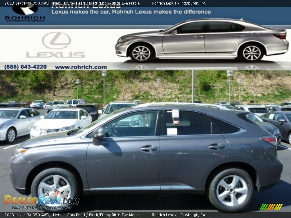2013 Lexus RX 350 AWD Nebula Gray Pearl / Black/Ebony Birds Eye Maple Photo #1