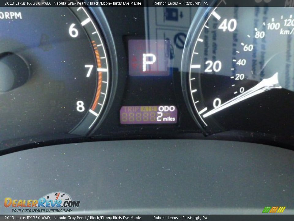 2013 Lexus RX 350 AWD Nebula Gray Pearl / Black/Ebony Birds Eye Maple Photo #19