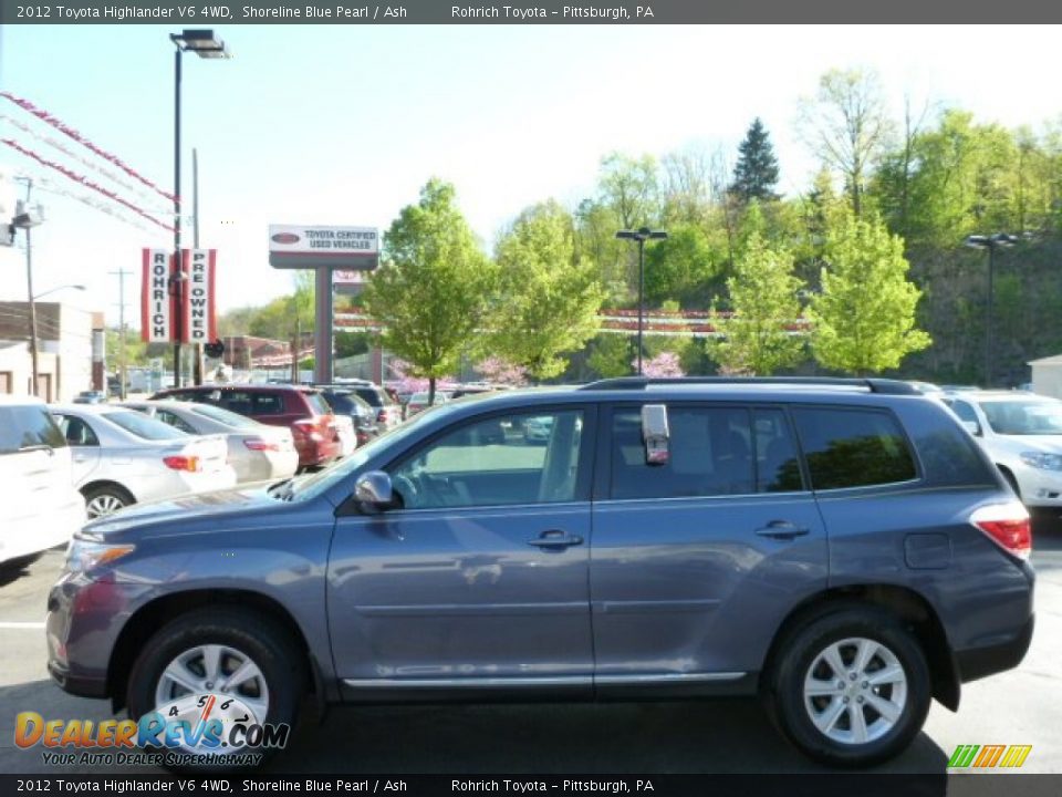 2012 Toyota Highlander V6 4WD Shoreline Blue Pearl / Ash Photo #2
