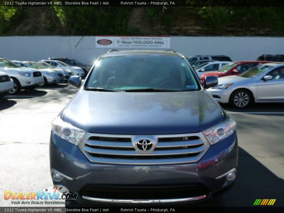 2012 Toyota Highlander V6 4WD Shoreline Blue Pearl / Ash Photo #14