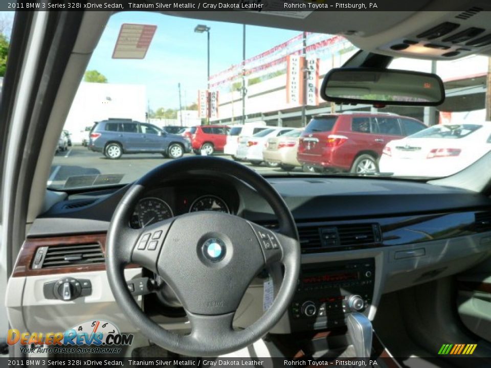2011 BMW 3 Series 328i xDrive Sedan Titanium Silver Metallic / Gray Dakota Leather Photo #6