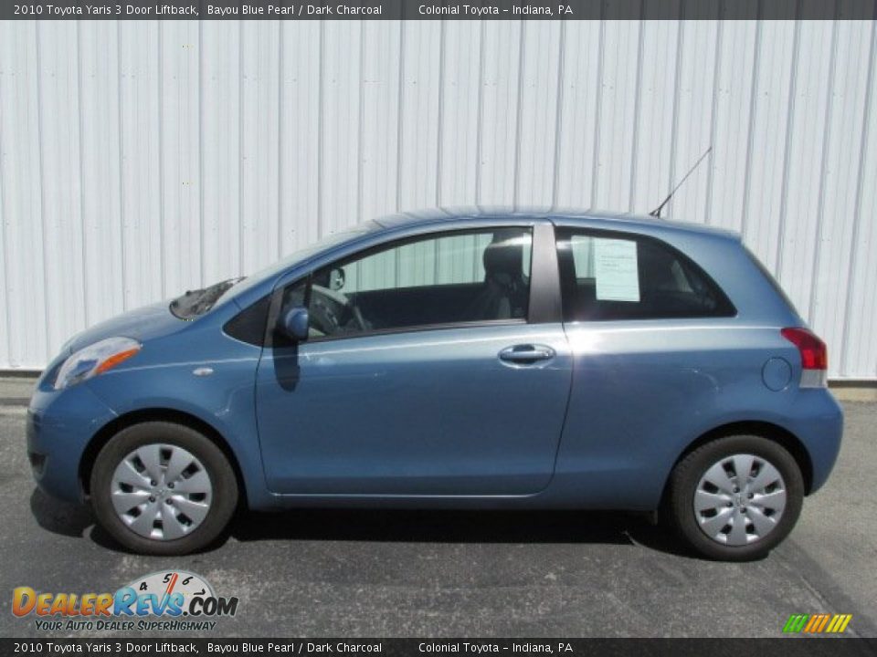 2010 Toyota Yaris 3 Door Liftback Bayou Blue Pearl / Dark Charcoal Photo #2