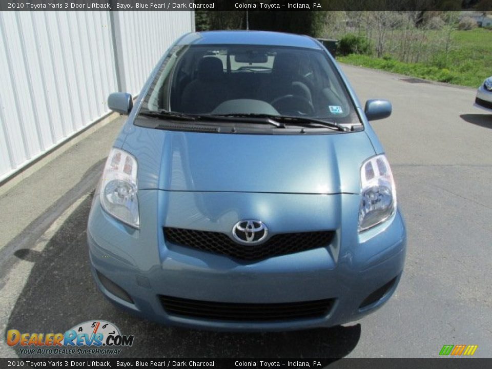 2010 Toyota Yaris 3 Door Liftback Bayou Blue Pearl / Dark Charcoal Photo #3