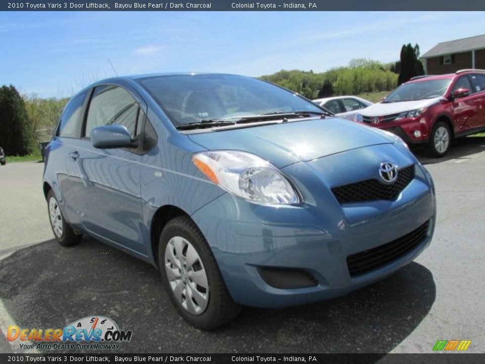 2010 Toyota Yaris 3 Door Liftback Bayou Blue Pearl / Dark Charcoal Photo #4