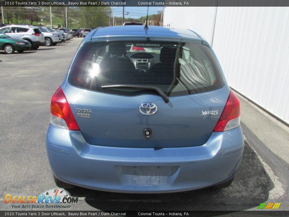 2010 Toyota Yaris 3 Door Liftback Bayou Blue Pearl / Dark Charcoal Photo #6