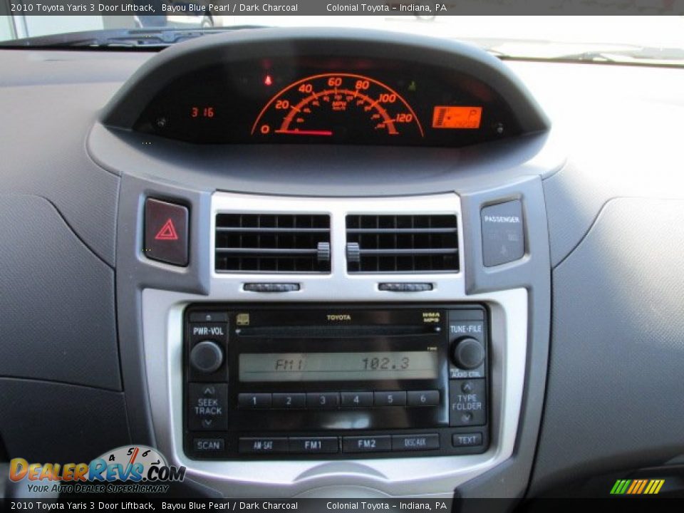 2010 Toyota Yaris 3 Door Liftback Bayou Blue Pearl / Dark Charcoal Photo #14