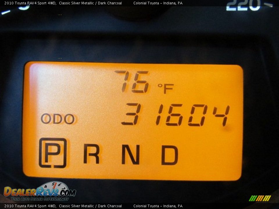 2010 Toyota RAV4 Sport 4WD Classic Silver Metallic / Dark Charcoal Photo #20