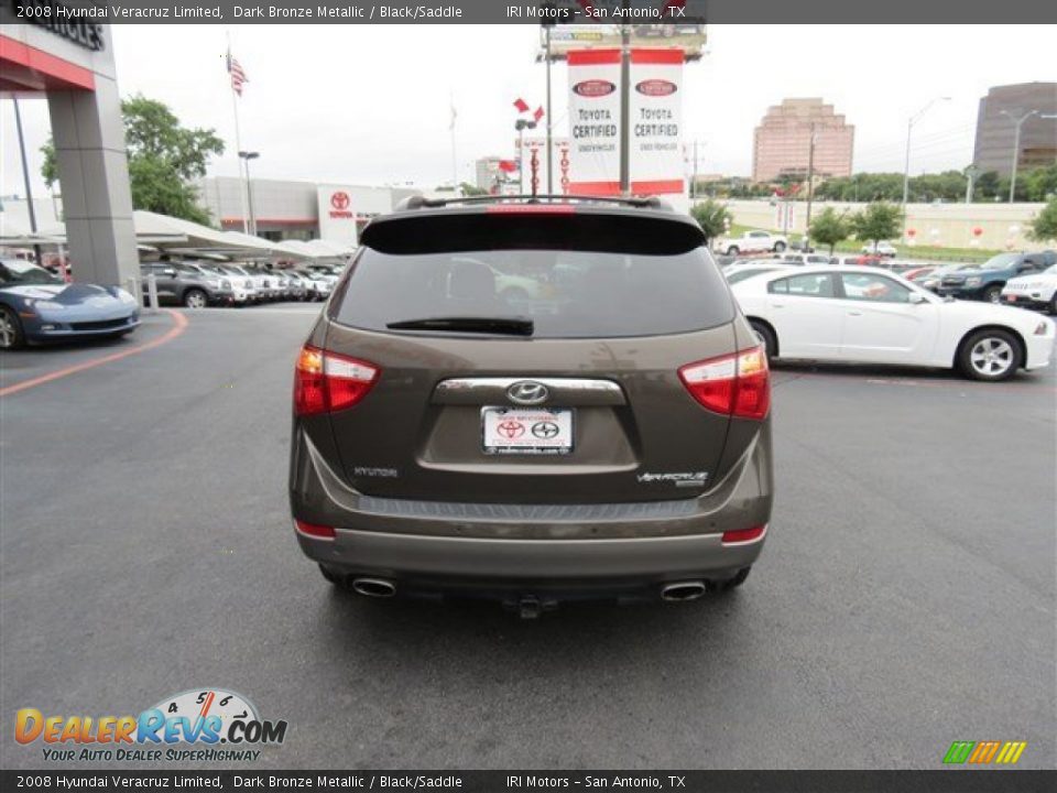 2008 Hyundai Veracruz Limited Dark Bronze Metallic / Black/Saddle Photo #6