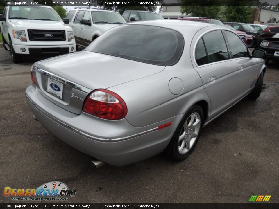 2005 Jaguar S-Type 3.0 Platinum Metallic / Ivory Photo #14