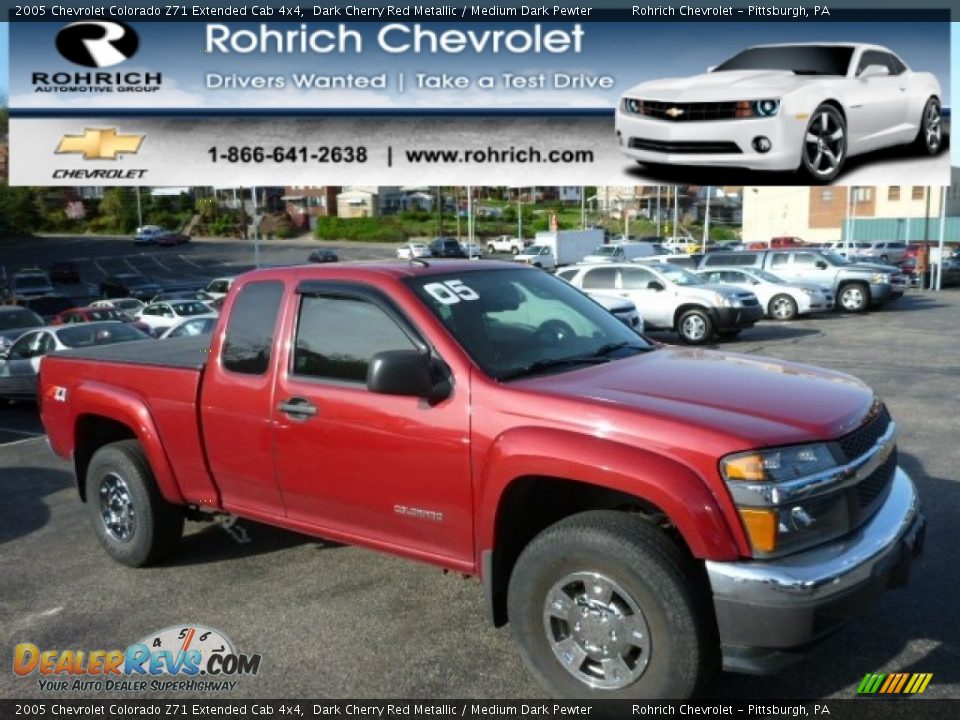 2005 Chevrolet Colorado Z71 Extended Cab 4x4 Dark Cherry Red Metallic / Medium Dark Pewter Photo #1