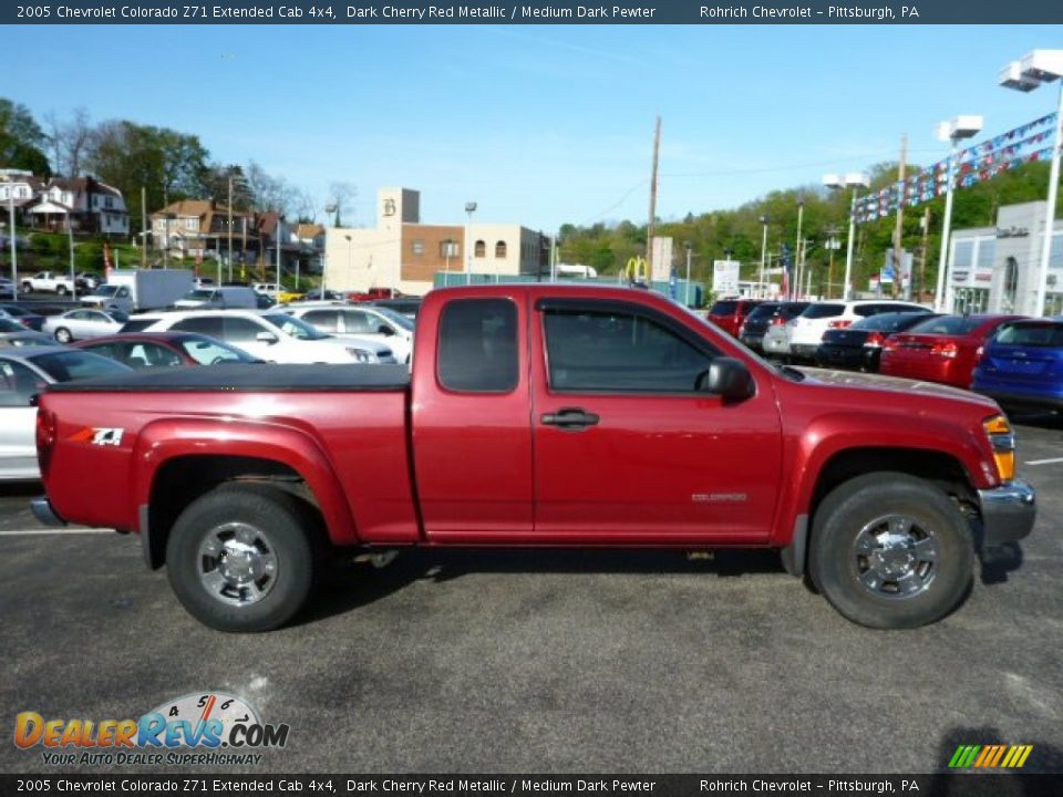2005 Chevrolet Colorado Z71 Extended Cab 4x4 Dark Cherry Red Metallic / Medium Dark Pewter Photo #10