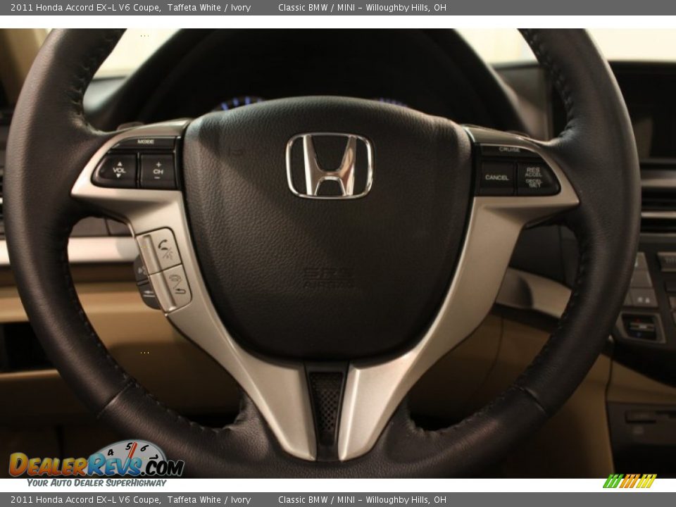 2011 Honda Accord EX-L V6 Coupe Taffeta White / Ivory Photo #9