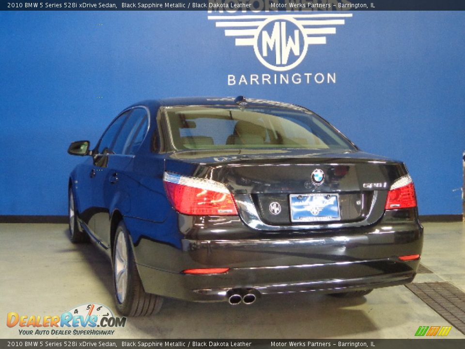 2010 BMW 5 Series 528i xDrive Sedan Black Sapphire Metallic / Black Dakota Leather Photo #7