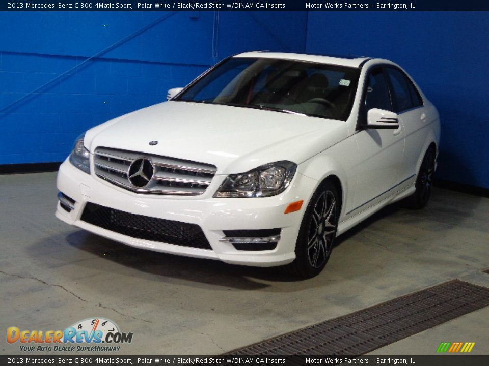 2013 Mercedes-Benz C 300 4Matic Sport Polar White / Black/Red Stitch w/DINAMICA Inserts Photo #3