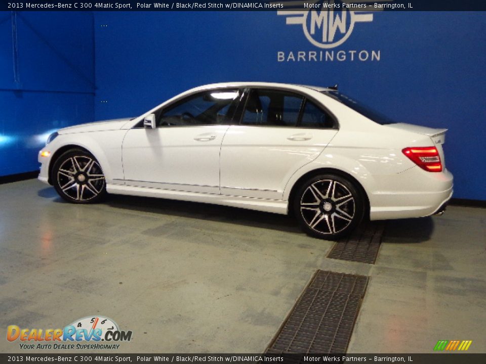 2013 Mercedes-Benz C 300 4Matic Sport Polar White / Black/Red Stitch w/DINAMICA Inserts Photo #4