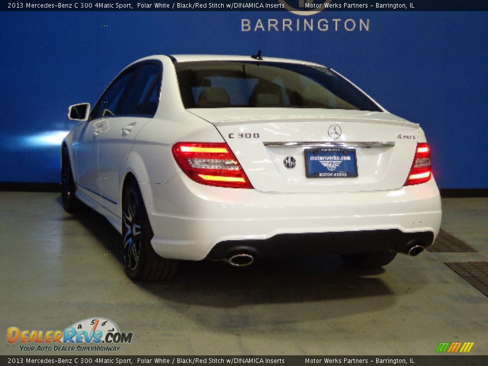 2013 Mercedes-Benz C 300 4Matic Sport Polar White / Black/Red Stitch w/DINAMICA Inserts Photo #5