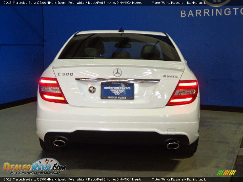 2013 Mercedes-Benz C 300 4Matic Sport Polar White / Black/Red Stitch w/DINAMICA Inserts Photo #6