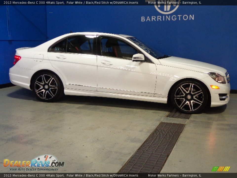 2013 Mercedes-Benz C 300 4Matic Sport Polar White / Black/Red Stitch w/DINAMICA Inserts Photo #8