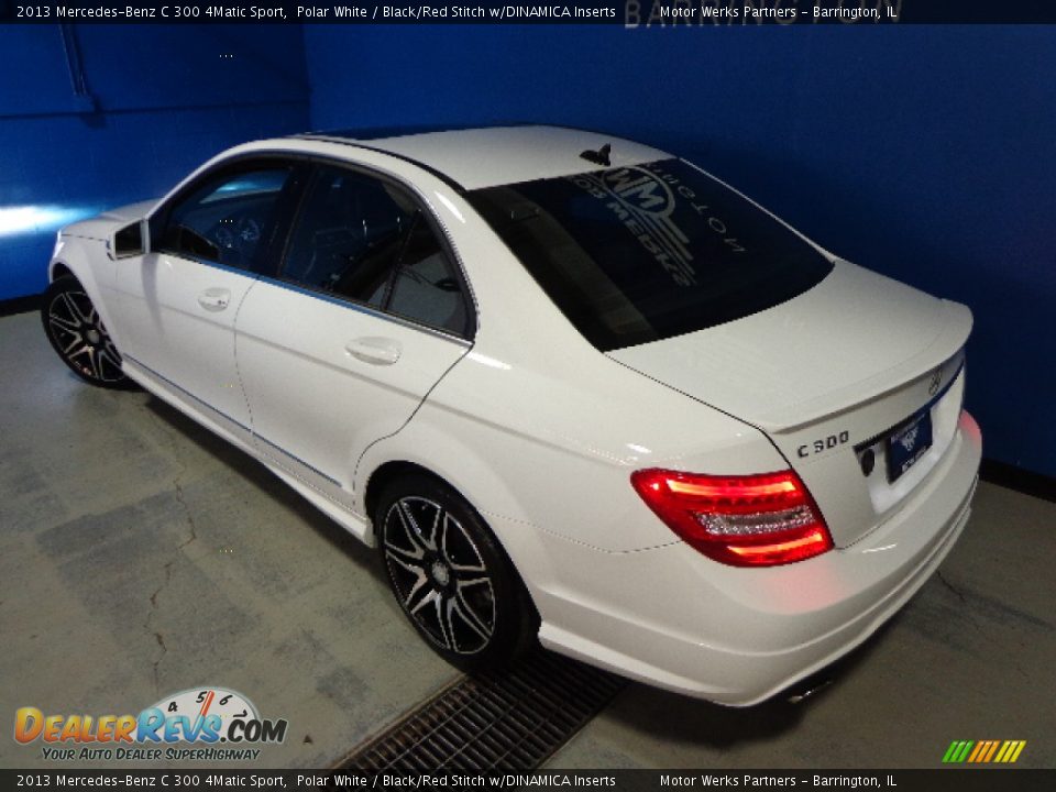 2013 Mercedes-Benz C 300 4Matic Sport Polar White / Black/Red Stitch w/DINAMICA Inserts Photo #9