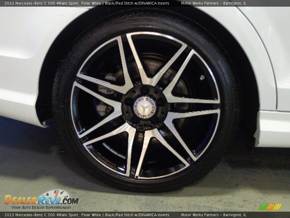 2013 Mercedes-Benz C 300 4Matic Sport Polar White / Black/Red Stitch w/DINAMICA Inserts Photo #13