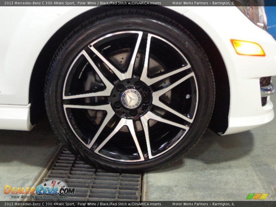 2013 Mercedes-Benz C 300 4Matic Sport Polar White / Black/Red Stitch w/DINAMICA Inserts Photo #14