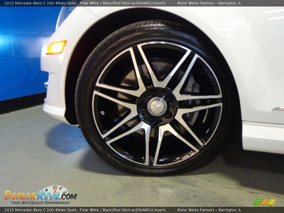 2013 Mercedes-Benz C 300 4Matic Sport Polar White / Black/Red Stitch w/DINAMICA Inserts Photo #15
