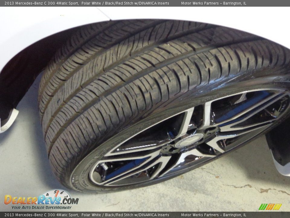 2013 Mercedes-Benz C 300 4Matic Sport Polar White / Black/Red Stitch w/DINAMICA Inserts Photo #16