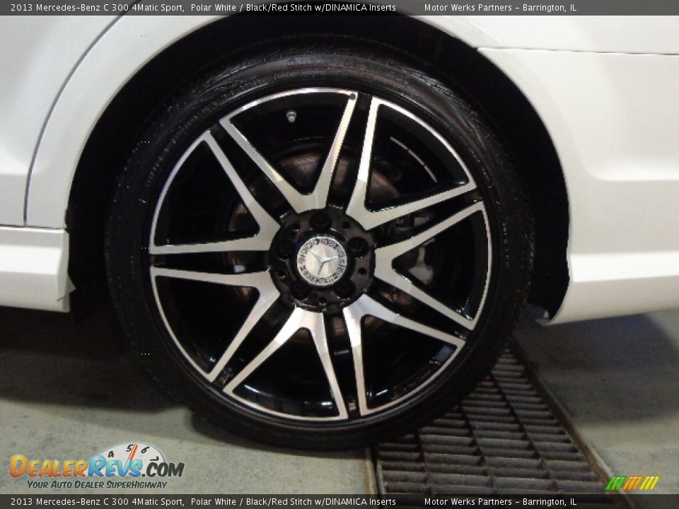 2013 Mercedes-Benz C 300 4Matic Sport Polar White / Black/Red Stitch w/DINAMICA Inserts Photo #17