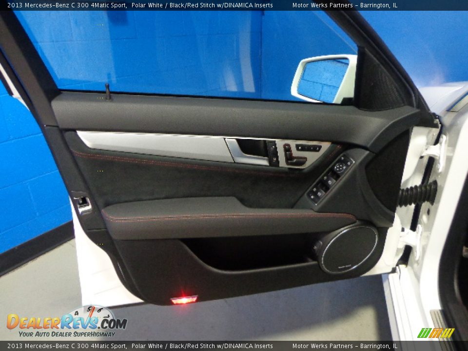 2013 Mercedes-Benz C 300 4Matic Sport Polar White / Black/Red Stitch w/DINAMICA Inserts Photo #18