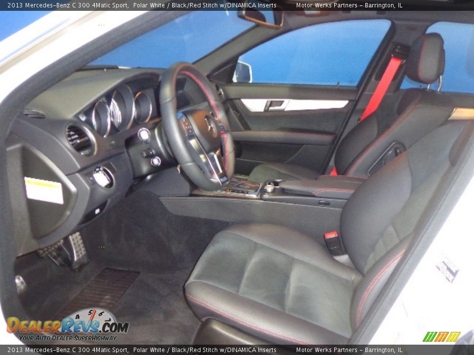 2013 Mercedes-Benz C 300 4Matic Sport Polar White / Black/Red Stitch w/DINAMICA Inserts Photo #19