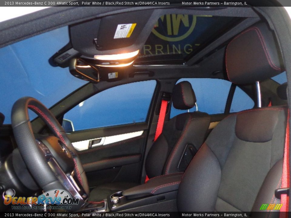 2013 Mercedes-Benz C 300 4Matic Sport Polar White / Black/Red Stitch w/DINAMICA Inserts Photo #20