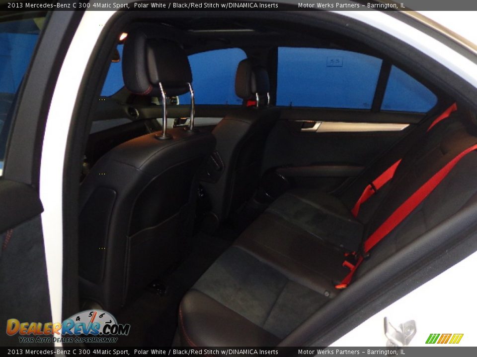 2013 Mercedes-Benz C 300 4Matic Sport Polar White / Black/Red Stitch w/DINAMICA Inserts Photo #22