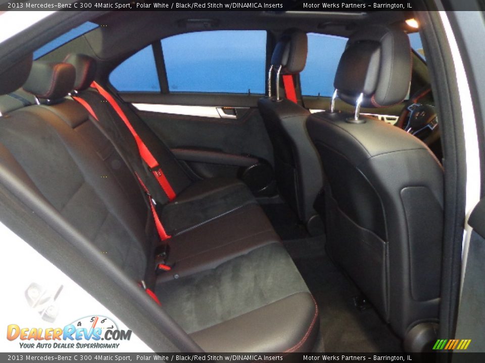 2013 Mercedes-Benz C 300 4Matic Sport Polar White / Black/Red Stitch w/DINAMICA Inserts Photo #25