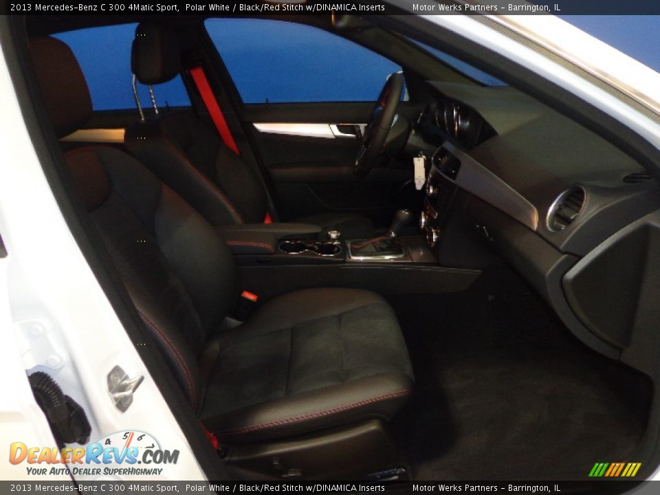 2013 Mercedes-Benz C 300 4Matic Sport Polar White / Black/Red Stitch w/DINAMICA Inserts Photo #26