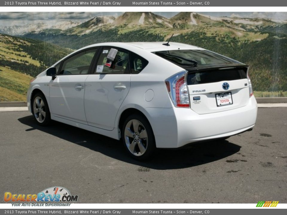 2013 Toyota Prius Three Hybrid Blizzard White Pearl / Dark Gray Photo #2