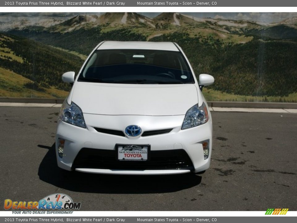 2013 Toyota Prius Three Hybrid Blizzard White Pearl / Dark Gray Photo #3