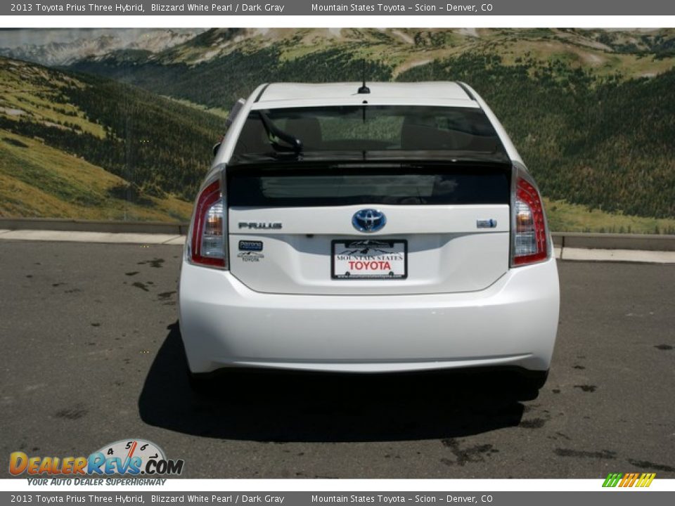 2013 Toyota Prius Three Hybrid Blizzard White Pearl / Dark Gray Photo #4