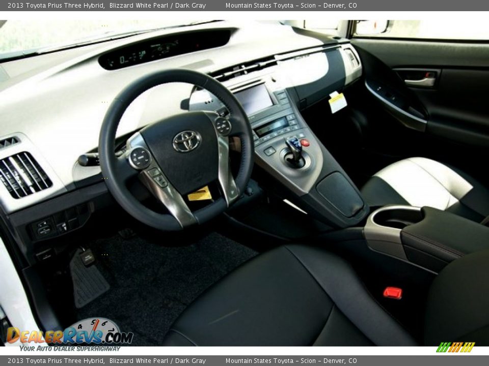 2013 Toyota Prius Three Hybrid Blizzard White Pearl / Dark Gray Photo #5