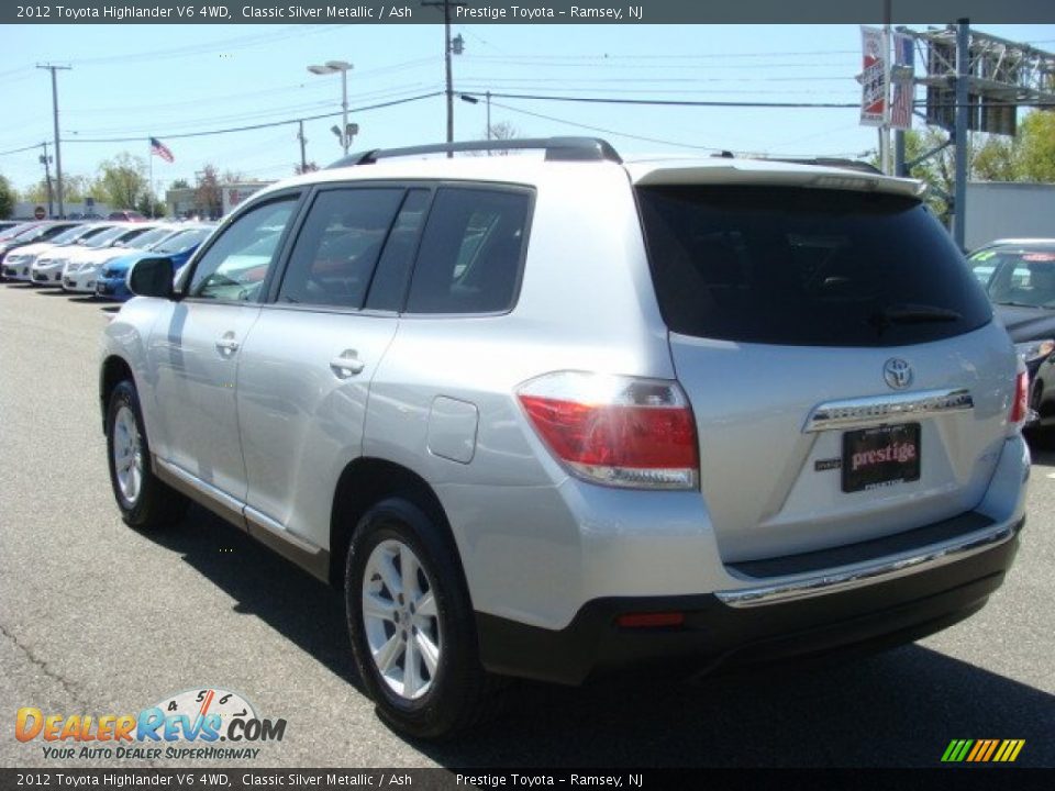 2012 Toyota Highlander V6 4WD Classic Silver Metallic / Ash Photo #4