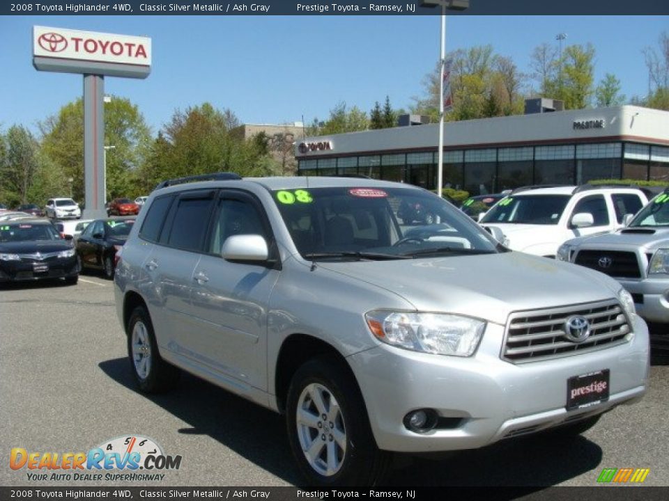 2008 Toyota Highlander 4WD Classic Silver Metallic / Ash Gray Photo #1
