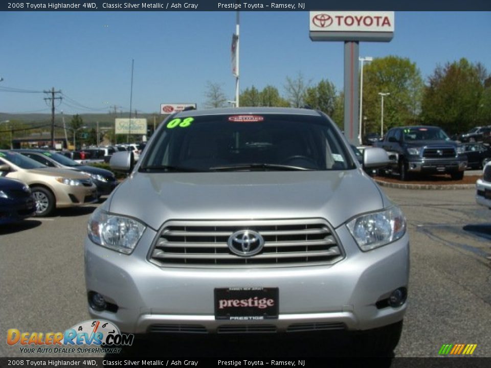 2008 Toyota Highlander 4WD Classic Silver Metallic / Ash Gray Photo #2