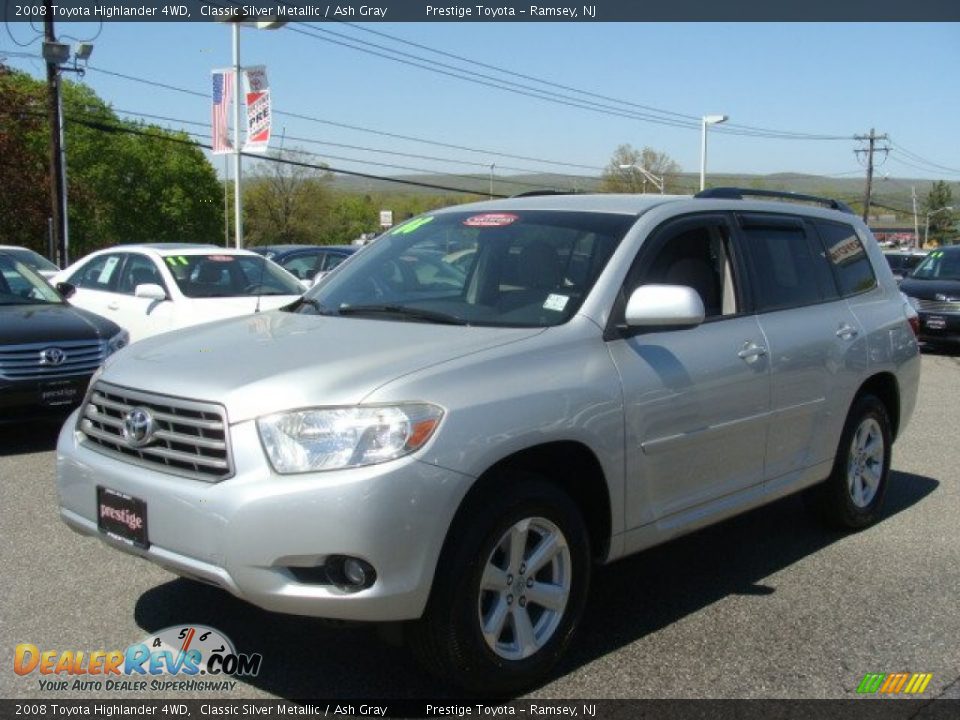 2008 Toyota Highlander 4WD Classic Silver Metallic / Ash Gray Photo #3